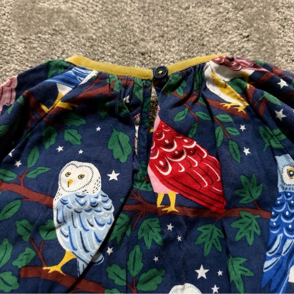 Mini Boden long sleeve dress owls all over size 3-4 3T 4T amazing condition - Picture 7 of 7